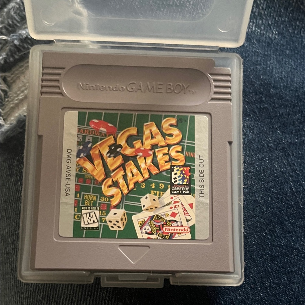 Nintendo Vegas Stakes Game Boy Cartridge - Gray and Green Label
